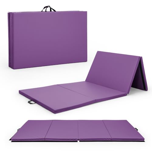 CAP Barbell All Purpose Folding Anti Tear Exercise Training Aerobic Fitness Gym & Gymnastics Balance Mat | 10' x 4' Multiple Colors and Thickness Options - color: Purple, size: 2"