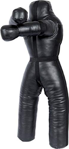 LEATHERAY MMA Martial Arts Brazilian Grappling Dummy Jiu Jitsu Punching Bag Black-Unfilled - color: Synthetic leather Black, size: 59 inches (5 ft)