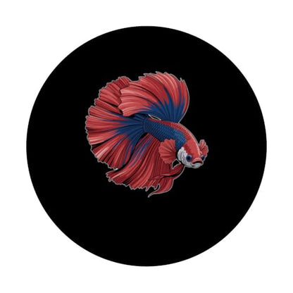 Colorful Betta Fish Portrait Vibrant Aquarium Art PopSockets Adhesive PopGrip - style: Adhesive PopGrip