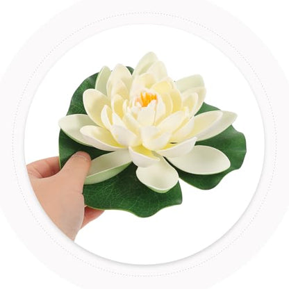 Artificial Floating Foam Lotus Flowers 6pcs Set – Realistic Pond Lotus Decoration with Floating Flowers for Water, Outdoor Pool Ornament, Aquarium and Garden Display