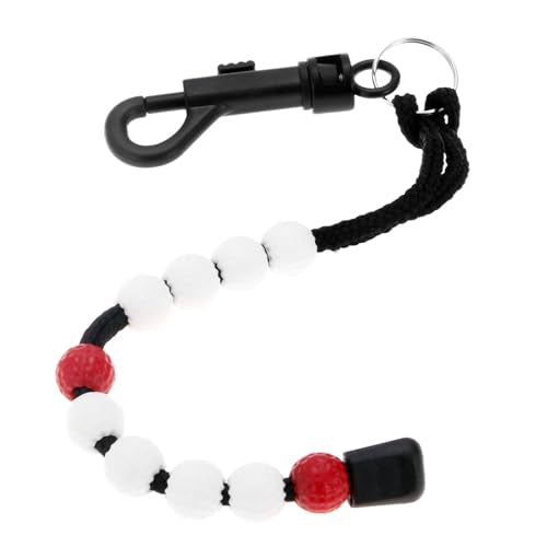 MUXSAM 1 Piece Golf Beads Score Counter with Clip, Golf Stroke Score Count Keeper Putting Score Counter for Referee Caddy Golfer - color: RED