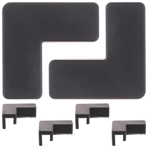 6pcs Silicone Corner Covers for Fish Tank and Pet Carrier, Medium Black Corner Protectors with Soft Anti-Collision Bumpers, Edge Guards for Safety and Aquarium Furniture