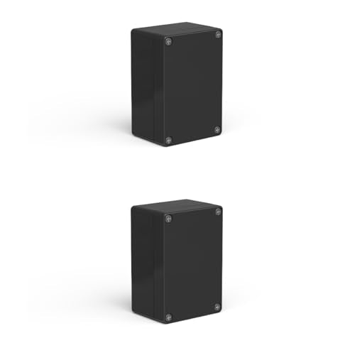 Project Box ABS Plastic IP66 Waterproof Dustproof DIY Junction Box Black 3.94 x 2.68 x 1.97 inch (100 x 68 x 50mm)(Pack of 2)