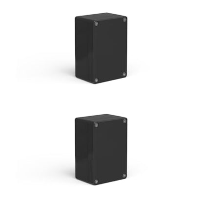 Project Box ABS Plastic IP66 Waterproof Dustproof DIY Junction Box Black 3.94 x 2.68 x 1.97 inch (100 x 68 x 50mm)(Pack of 2)