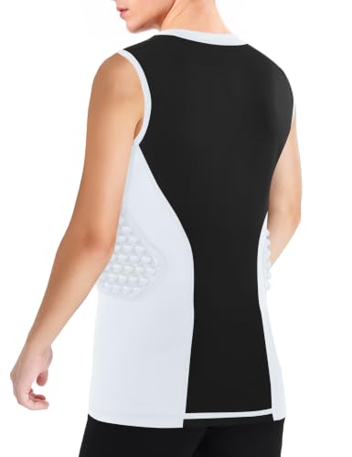 Roadbox Youth Baseball Chest Protector Padded Compression Shirt Heart Guard - color: 05 White+Dark Grey, size: Large