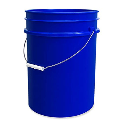 5 Gallon Bucket - Food Grade Bucket, Metal Handle Grip, BPA-Free, Heavy-Duty 90 Mil HDPE Plastic Pail, Stackable Utility Container, Made in USA, Lid Not Included, Blue, 12 Packs - color: Blue, size: 12 Packs