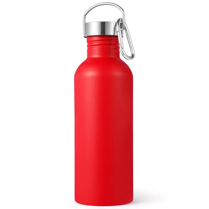 Volhoply 32oz Uninsulated Single Walled Water Bottle, Stainless Steel Sports Water Bottles with Handle, BPA Free Lightweight Water Bottles for Hiking, Biking, Running（Red,1） - color: Red