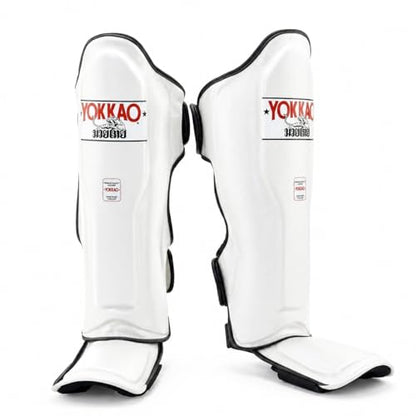 YOKKAO Matrix Muay Thai Kickboxing MMA Shin Guards with Knee Guards - color: Matrix White, size: Medium
