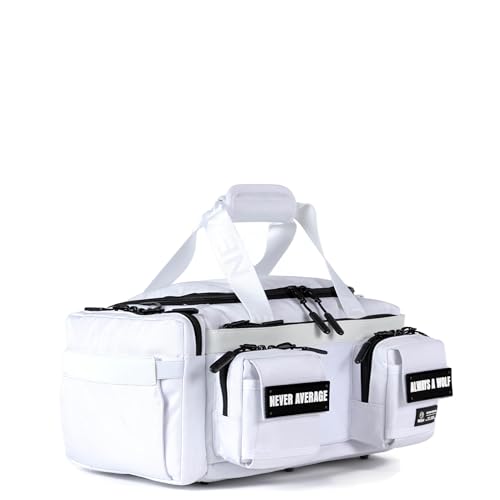 WOLFpak 30L Perfect Duffle Bag - Sports Tactical Gym Bag (Polar White) | Laptop Pouch, MOLLE Compatible, Padded Straps, 1000D Waterproof Fabric, Dual Cup Holders, Military Grade - color: Polar White