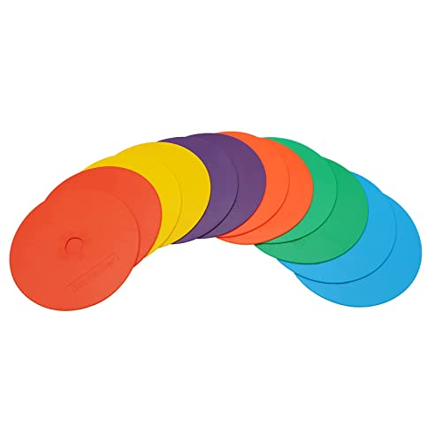 6inch Non-Skid Flat Cone Spot Markers for Sports Speed Agility Training - style: With hole