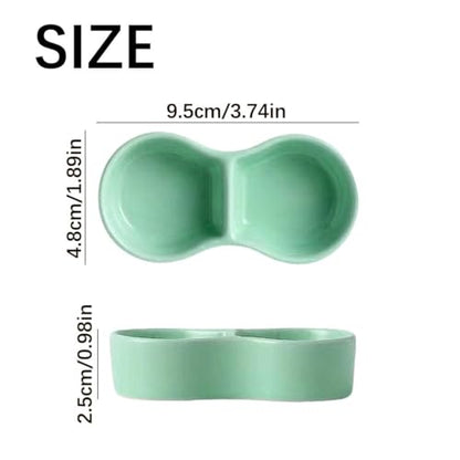 2 Pack Ceramic Hermit Crab Food Dish Hermit Crab Water Bowl Reptile Water Bowl Aquarium Accessories for Snail Frog Bearded Dragon Lizard Gecko Tortoise