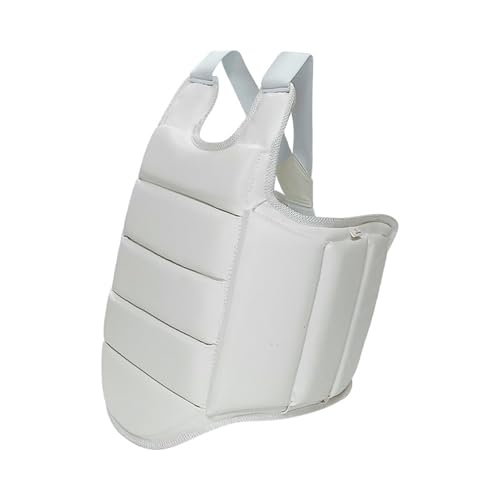 Karate Sparring Gear Chest Protector, White Reversible Taekwondo Boxing MMA Martial Arts Muay Thai Kickboxing Training Body Protector - size: Small
