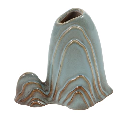 Ceramic Miniature Mountain Ornament Fish Tank Decor Zen Garden Accessories Versatile Bonsai Landscape Brush Holder for Room Office Study