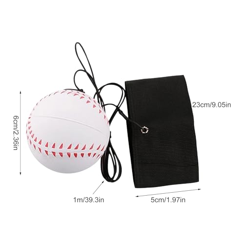 Wrist Return Ball, 2.36 Inch Sports Wrist Balls on a String, Rubber Rebound Bouncy Wristband Balls on Elastic String for Wrist Exercise or Play (Basketball, Tennis, Baseball and Football)