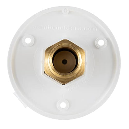 RecPro RV White City Water Fill Inlet Flange Brass with Check Valve | Made in America (No Hose Elbow)