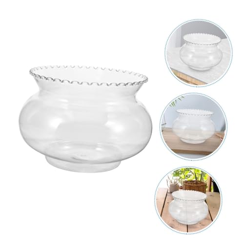 Cabilock Plastic Fish Bowl Unbreakable Small Aquarium for Betta Fish Round Tank for Desktop Decor Easy Maintenance Bowl