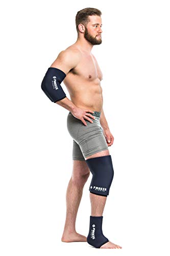 FreezeSleeve Ice & Heat Therapy Compression Sleeve- Reusable, Flexible Gel Hot/Cold Pack, 360 Coverage for Knee, Elbow, Ankle, Wrist- Black, XX-Large - color: Black, size: 2X-Large (Pack of 1)