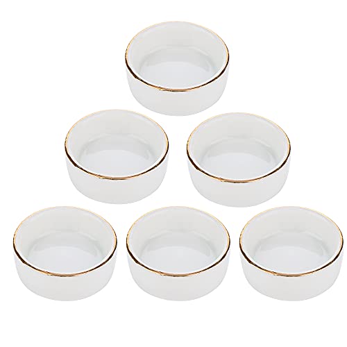 DQITJ Pet Feeder, 6 Pcs Ceramic Water Bowl for Hermit Crab, Small Size, Non-Porous, Anti-Turnover, Suitable for Multiple Pets