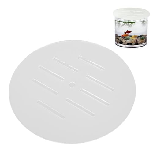 Tyenaza 2PCS Round Aquarium Cover Lid, Clear Acrylic 7.5 Inch Aquarium Fish Tank Anti Jump Lid for Turtles Reptiles Shrimps