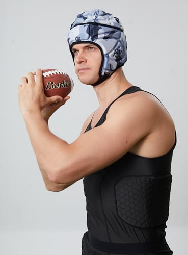 Topeter Padded Rugby Helmet, Protective Soft Shell Headgear Hats - color: Light Blue
