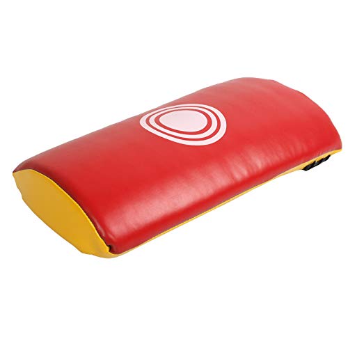 Taekwondo Block Target, Kickboxing Training Equipment, Curved Kick Pad with High - Density Sponge and PU Leather for Adults and Kids, Ergonomic Hand Guard for Martial - color: Red Yellow