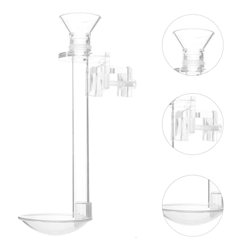 Abaodam 1Set Fish Tank Acrylic Shrimp Feeder Gadget with Cleaning Brush Transparent Design for Easy Viewing Suitable for Aquarium Convenient Installation
