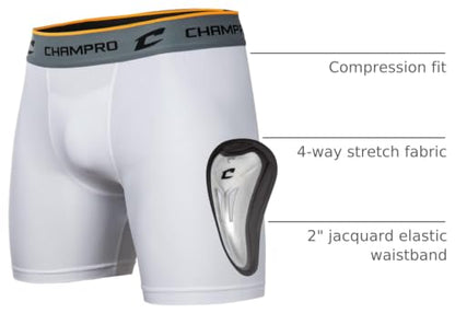 Champro Compression Boxer Short with Cup - size: X-Small