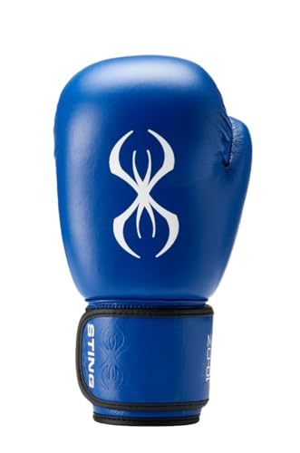 STING USA Boxing Approved Competition Leather Boxing Gloves | Hi Flow Core Padding, 50/50 Weight Distribution, 3-Inch Wrist Strap, Tested to 10,000 Strikes