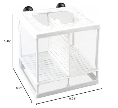 Fish Nursery for Aquarium-Fish，Aquarium Fish Breeder Box, Hatching Box, Juvenile Fish Spawning Incubator, Water Isolation Net Hatchery、Fish Isolation Box 16 x 14 x 15cm - color: square