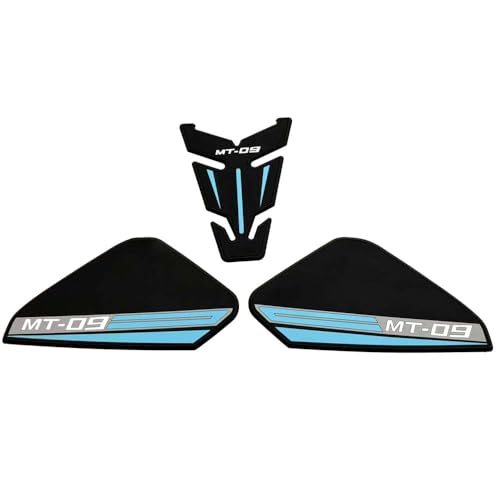 Motorcycle Fuel Tank Rubber Protection Pads for Yamaha MT-09 MT-09 SP 2025 - Anti-Slip Scratch Resistant Tank Traction Grips Sticker Decals (C) - color: azure