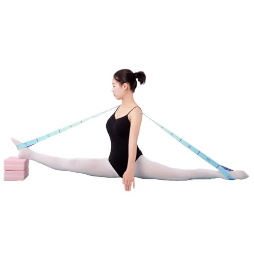 2-Pack Yoga Straps with 11 Loops - Adjustable Elastic Stretching Bands for Pilates, Dance, Ballet Gymnastics & Physical Therapy, Multifunctional Flexibility Exercise Equipment - color: Pink+Blue