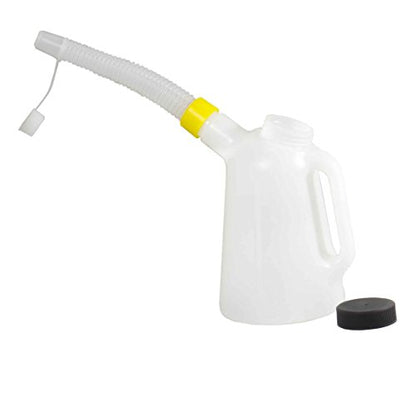 WirthCo Funnel King 94360 Translucent High Density Graduated Measuring Container, 1 Quart, 1 Liter, Polyethylene, Screw-On Flexible Spout with Cap
