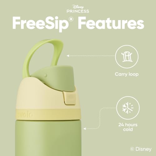 Owala Princess FreeSip Stainless Steel Water Bottle 24 oz Tiana - color: Tiana, size: 24 Ounces
