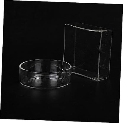 BESPORTBLE 3pcs Round Shrimp Feeding Bowl Aquarium Shrimp Feeder Dish Glass Bowl Crystal Supplies Pet Food - size: Size 1