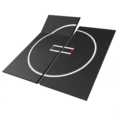 10' x 10' Wrestling Mat (118" x 118" x 1.18") Roll-Up Jiu Jitsu Mat for Home Gym, BJJ, MMA, Grappling, Judo & Martial Arts Training, Durable Non-Slip Folding Exercise Mat (Black, 10FT*10FT*1.2INCH) - color: Black