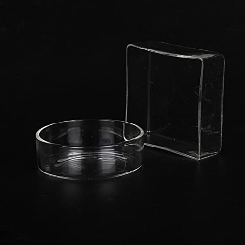 5pcs Round Shrimp Feeding Bowl Transparent Glass Dish for Fish Tank Durable Crystal Feeder for Shrimp and Reptiles Enhances Aquarium Landscape