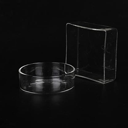 5pcs Round Shrimp Feeding Bowl Transparent Glass Dish for Fish Tank Durable Crystal Feeder for Shrimp and Reptiles Enhances Aquarium Landscape
