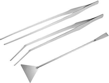 Utoolmart Aquarium Tank Aquatic Plant Tools Sets, 3 in 1 Anti-Rust Aquatic Plant Aquascaping Tool, Stainless Steel Aquarium Tweezers(15-inch) and Scrapers, for Fish Starter Kits & Aquariums Tank - size: 38cm