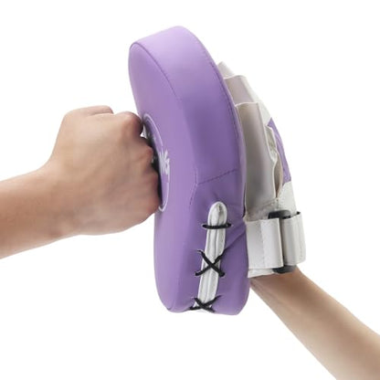 Valleycomfy Boxing Pads Curved Focus Punching Mitts for Men Women - color: Purple