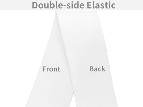 White Wide Knit Elastic Band 3" x 5yd for Sewing - color: White