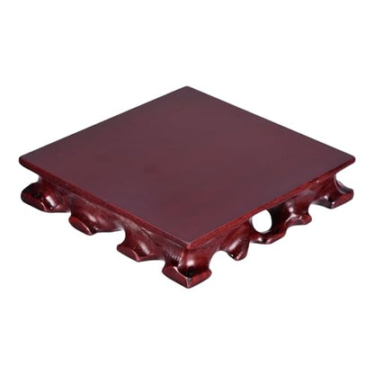PATIKIL Wooden Display Stand, 5.5 x 5.5 Inch Square Teapot Vase Bonsai Base Wood Stand Holder for Home Office Decoration - size: 5.5 x 5.5 Inch