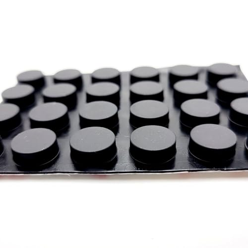 1/2" Round Silicone Rubber Bumper Feet Pads 3/16" Thick Adhesive Backed Lifters for Electronics Furniture and DIY Projects Waterproof Anti Vibration Pads (Sheet of 24)
