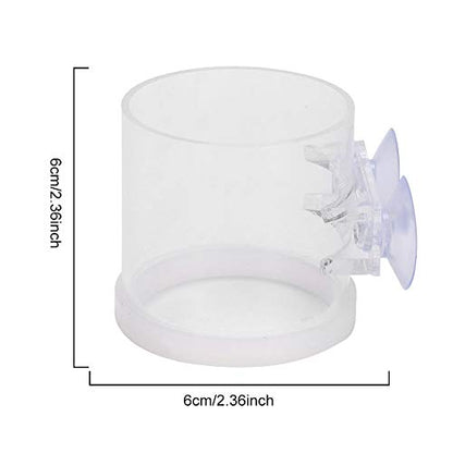 Fish Suction Cup Feeder, Acrylic Transparent Fish Rings Food Feeder Clear Fishes Feeding Ring with Anti Collision Strip Aquarium Feeding Rings for Aquarium Fishes