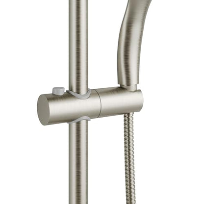 PULSE ShowerSpas Kauai III Brushed Nickel Rain Shower Head with Handheld Spray - 2.5 GPM, 8" Showerhead, 5-Function HandShower, Adjustable Slide Bar - Shower Heads with Handheld Spray Combo - size: 2.5 Gallon Per Minute, style: Brushed Nickel