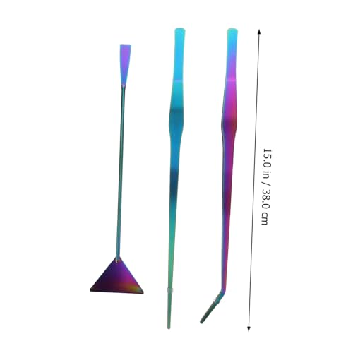 Yardwe 3pcs Aquarium Maintenance Tools Set Stainless Steel Tweezers Spatula for Small Fish Tank