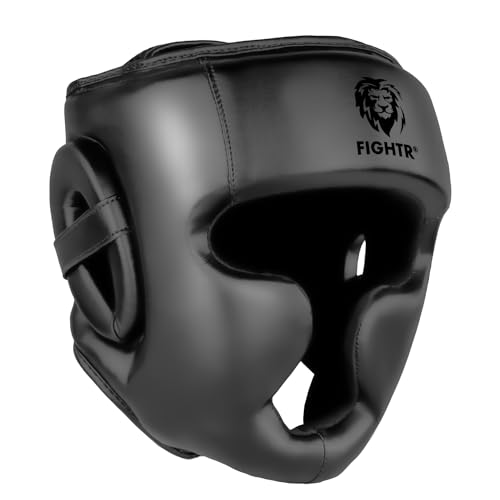 FIGHTR Boxing Headgear with Best fit | Boxing Helmet Guard for Sparring | Adjustable Size for MMA, Muay Thai, Kickboxing & Martial Arts - color: All Black, size: X-Small