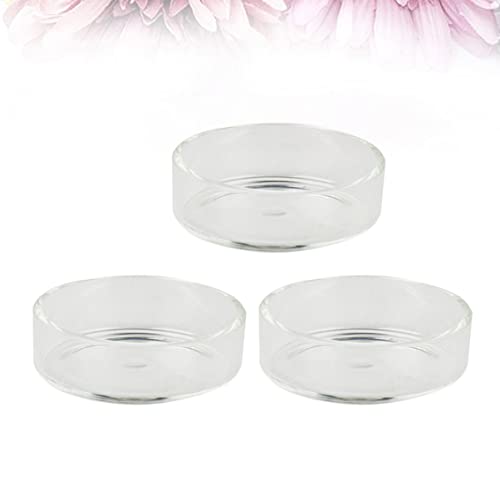 5pcs Round Shrimp Feeding Bowl Transparent Glass Dish for Fish Tank Durable Crystal Feeder for Shrimp and Reptiles Enhances Aquarium Landscape