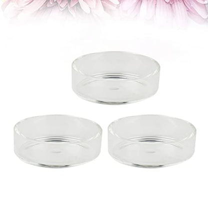 5pcs Round Shrimp Feeding Bowl Transparent Glass Dish for Fish Tank Durable Crystal Feeder for Shrimp and Reptiles Enhances Aquarium Landscape