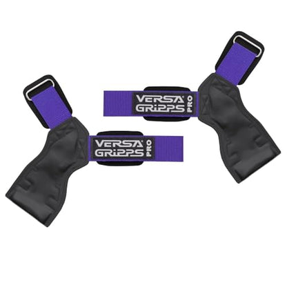Versa Gripps® PRO Wrist Straps, Train Better - color: Purple/Black, size: Reg/Large: 7-1/8" to 8"