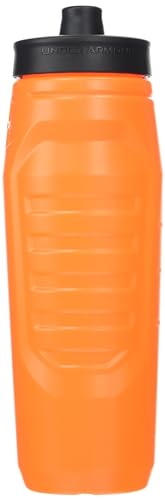 Under Armour Squeeze Water Bottles, 32 oz Water Bottles, Sideline Sports Water Bottle with Quick-Shot Lid, Quick & Easy Hydration, Gym Water Bottles, Squeeze Bottle, 1 32oz Bottle - color: Blaze Orange